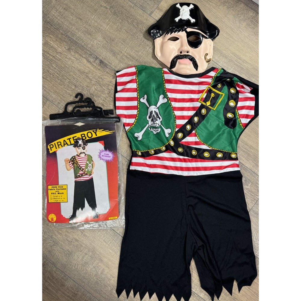 Vintage 1992 Rubies Costume Co. Pirate Boy Med 8-10 Complete USA Made GC